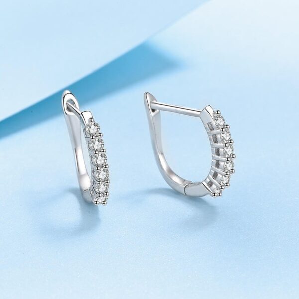 AZ432-E S925 Sterling Silver Earrings Plated with PT950 High grade Precision Drilled Moissanite Earrings D Color Moissanite Earrings