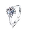 AZ215-J Moissanite Engagement Ring Open Ring Men and Women Models Pair Ring Classic Six-claw Couple Pair Ring