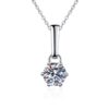 AZ220-X Moissanite Necklace Love Heart Key Pendant 0.5ct Sterling Silver D VVS1 Lab Diamond with GRA Certificate Necklace for Women