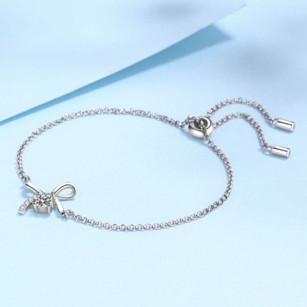 AZ209-S 1 Carat Real Moissanite Bracelet Star Moon Brilliant Charm Bangle 925 Solid Silver Hand Chain Jewelry Pass Diamond Tester