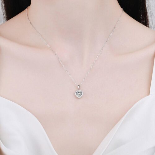 Moissanite Mermaid Necklace in Sterling Silver
