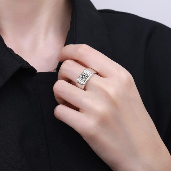 AZ433-J 1CT Princess Cut Moissanite Engagement Ring for Women Men Colorless Diamond Weddig Bands Sterling Silver Bridal Gift