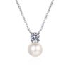 AZ502-X S925 Sterling Silver Chain 9mm Flawless Pearl Moissanite Necklace for Women