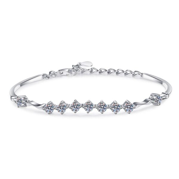 AZ049-S Sterling Silver S925 Hypoallergenic 0.5ct Moissanite Deer Head Women's Versatile Bracelet Personalized Simple Versatile Antlers