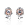 AZ372-E Wedding Party Daughter Fine Jewelry PT950 Platinum Stud Earrings for Women Moissanite Diamond 0.5/1ct Flower Girl Birthday Gift