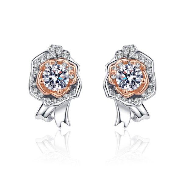 AZ372-E Wedding Party Daughter Fine Jewelry PT950 Platinum Stud Earrings for Women Moissanite Diamond 0.5/1ct Flower Girl Birthday Gift