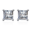 AZ239-E GRA Certified Moissanite Diamond Unusual Square Halo Stud Earrings for Women PT950 Platinum Classic Princess Trendy Fine Jewelry
