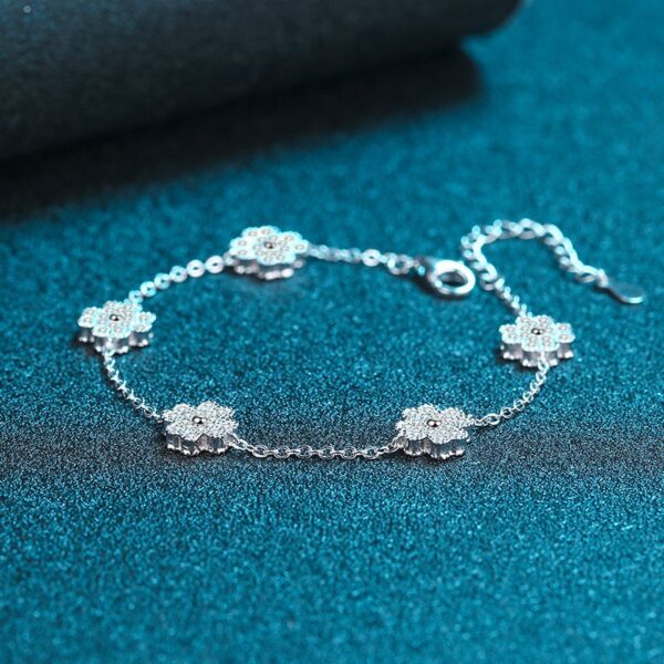 AZ012-J 2Ct Floral Moissanite Oversized Rings 925 Silver Women's GBA Certified Stylish Durable Free Gift Box Bold Chic Versatile