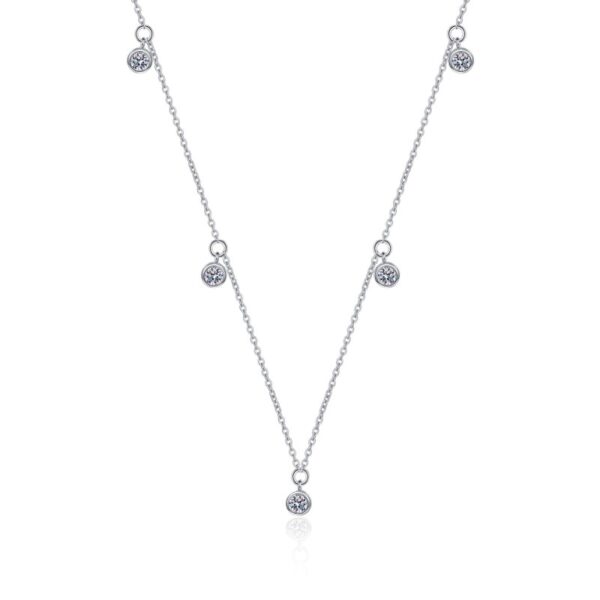 az653-x 18K White Gold Platinum PT950 1ct Moissanite Pendant for Women Fine Jewelry Art Deco Design