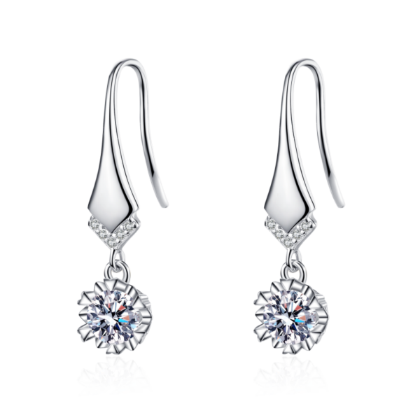 AZ428-E 925 silver moissanite earrings fashionable flower style shining gorgeous jewelry gift suitable for wedding mother's day