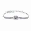 AZ921-S Brilliant 1ct Moissanite Personalized Bracelet for Women, Classic PT950 Platinum Stretch Adjustable Luxury Designer Fine Jewelry